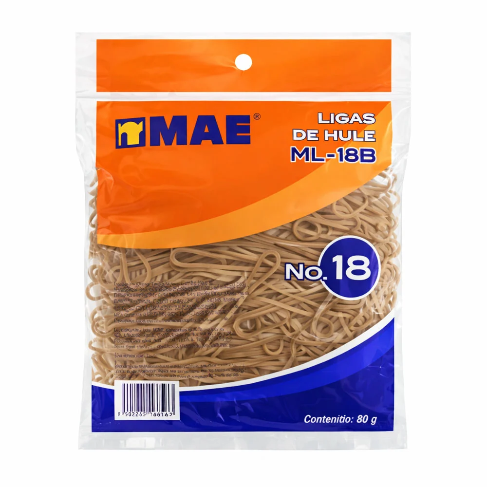 Bolsa con ligas bandas elásticas mae no.18 de húle natural, 80g