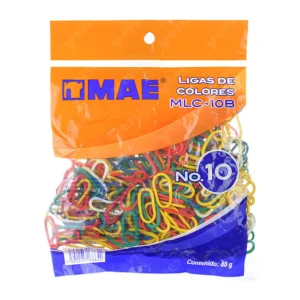 Bolsa con ligas bandas elásticas mae no.10 de colores, 80g
