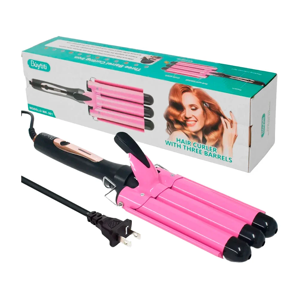 Plancha rizadora onduladora de cerámica para el cabello buytiti con 3…