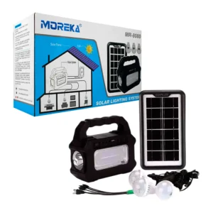 Lámpara de emergencia moreka con panel solar recargable y 3 focos de …