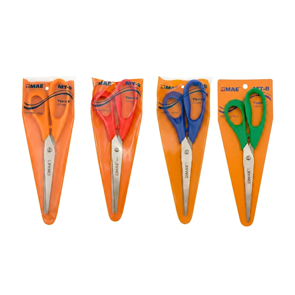 Tijeras metálicas mae de 8 pulgadas con mango de plástico para oficin…