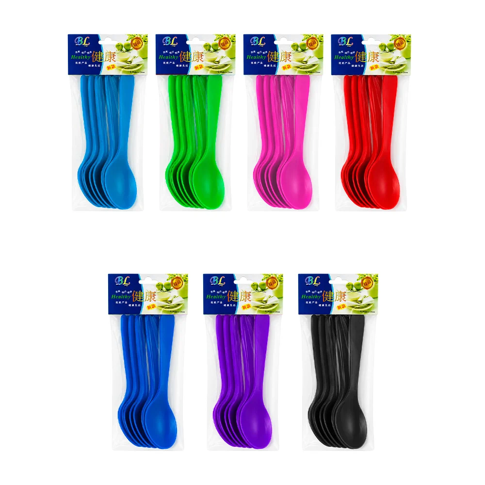 Blíster con 5 cucharas de plástico, variedad de colores / healthy / m…
