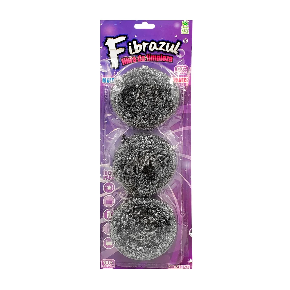 Blíster con 3 fibras en espiral de acero inoxidable / mx-6333 / fibra…