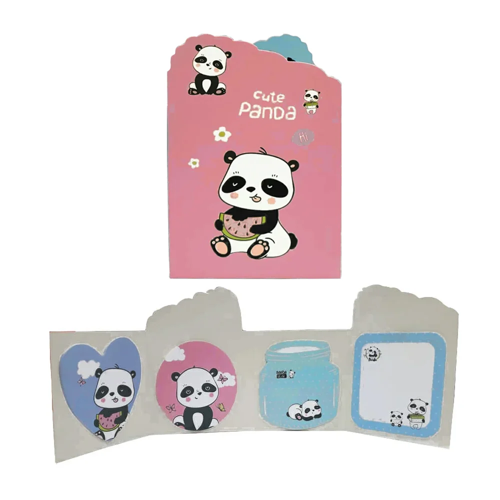 Blíster de post it notas adhesivas en temática de panda con 4 modelos…