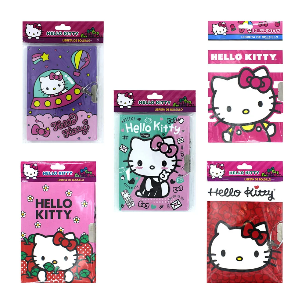 Diario pequeño con candado y diseño de hello kitty, variedad de diseñ…