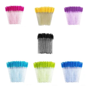 Paquete de 50 mini cepillos con efecto glitter para extensión de pest…