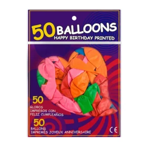 Paquete con 50 mini globos de latex en tonos metálicos / happy birthd…