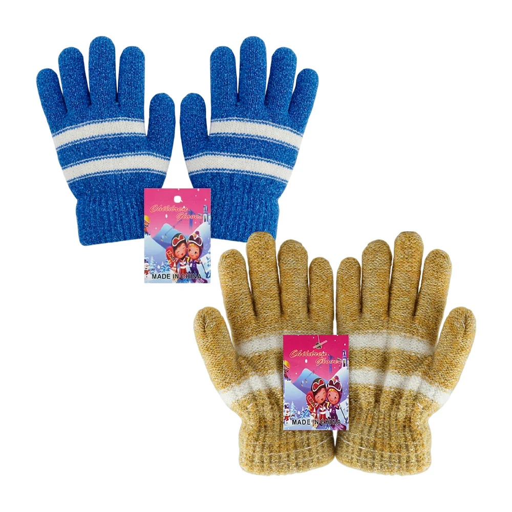 Par de guantes infantiles diseño afelpado tejido children gloves, var…