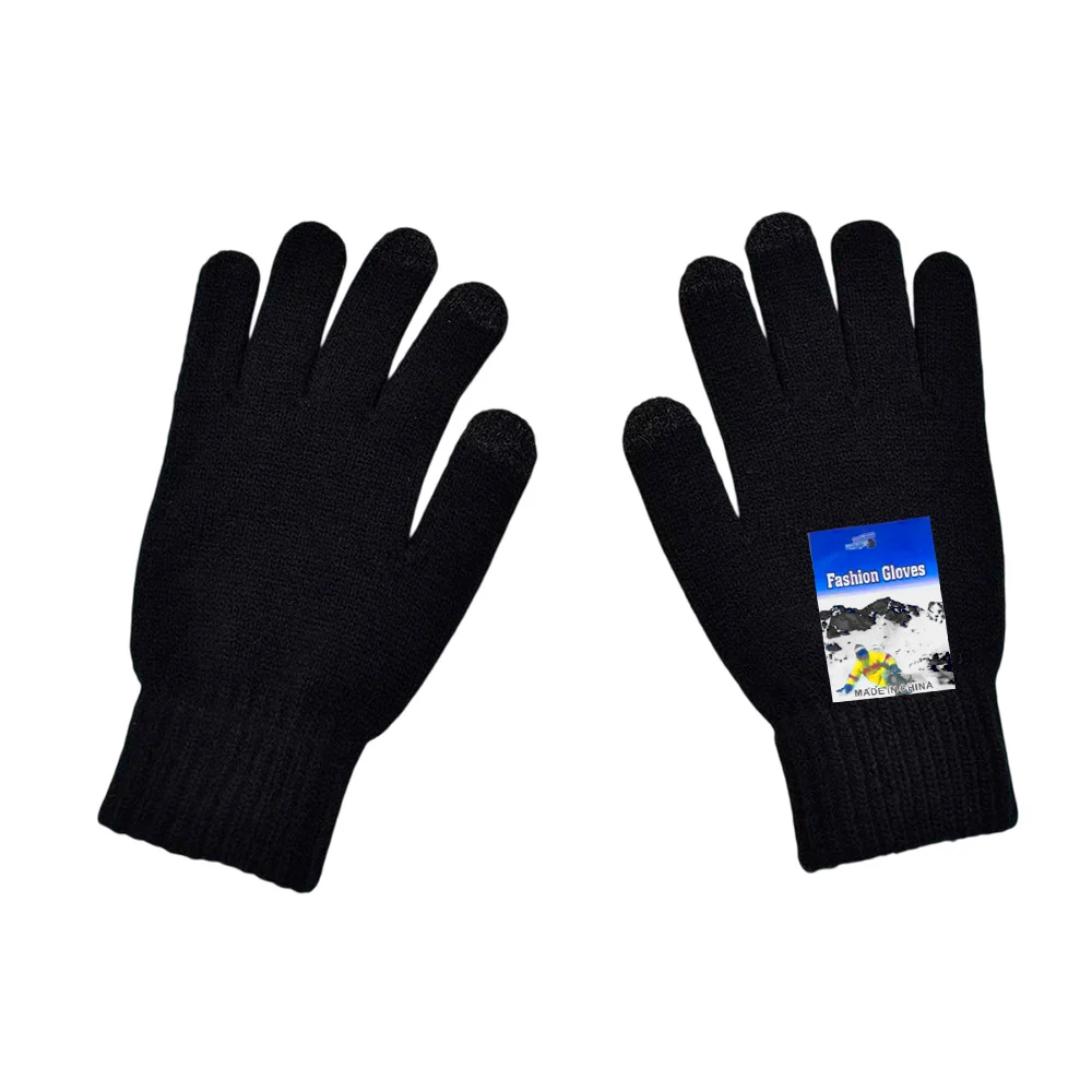 Par guantes infantiles afelpados de tejido diseño liso fashion gloves…