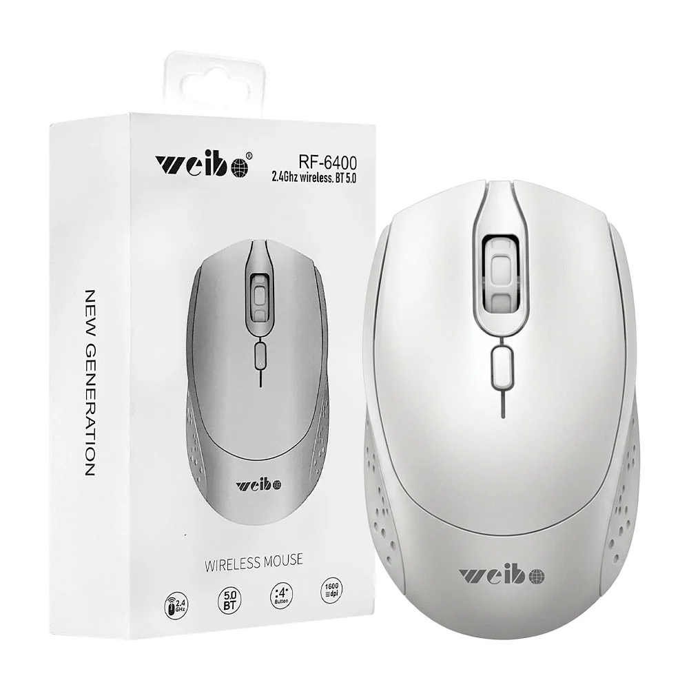 Mouse inalámbrico Weibo con diseño ergonómico y precisión de 1600 dpi