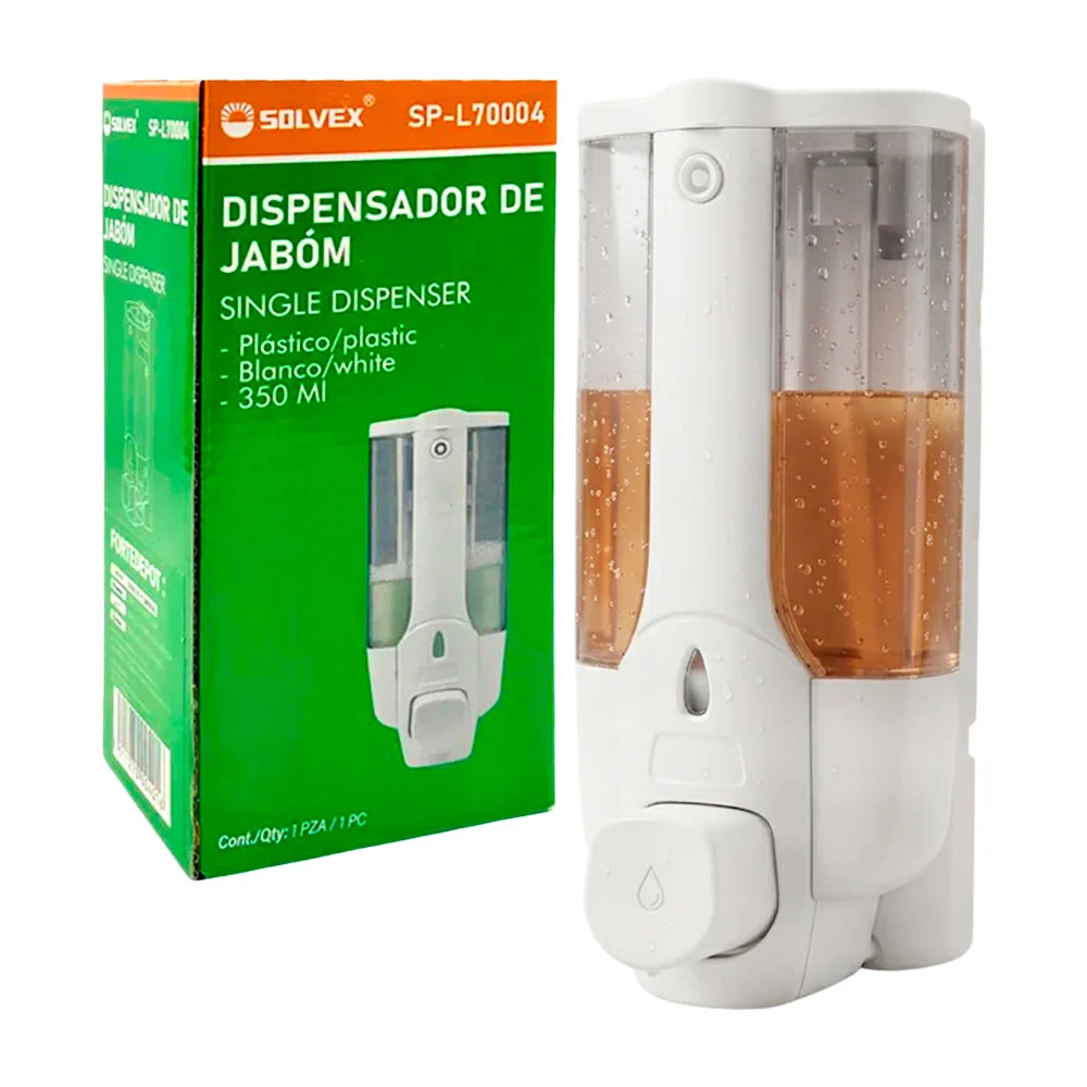 Dispensador solvex de plástico con capacidad 350ml para jabón líquido…