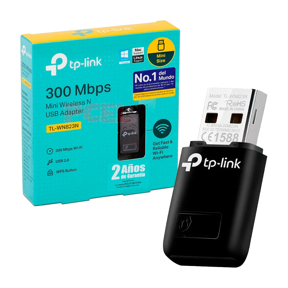 Adaptador inalámbrico tp-link usb 2.0 de 300 Mbps / mini Wireless n u…