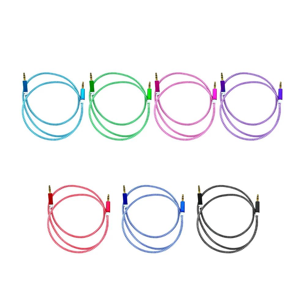 1pza Cable auxiliar de 1m con diseño espiral, variedad de colores /ty…