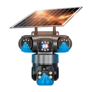 Cámara solar de seguridad exterior con pantalla triple, inalámbrica 4…