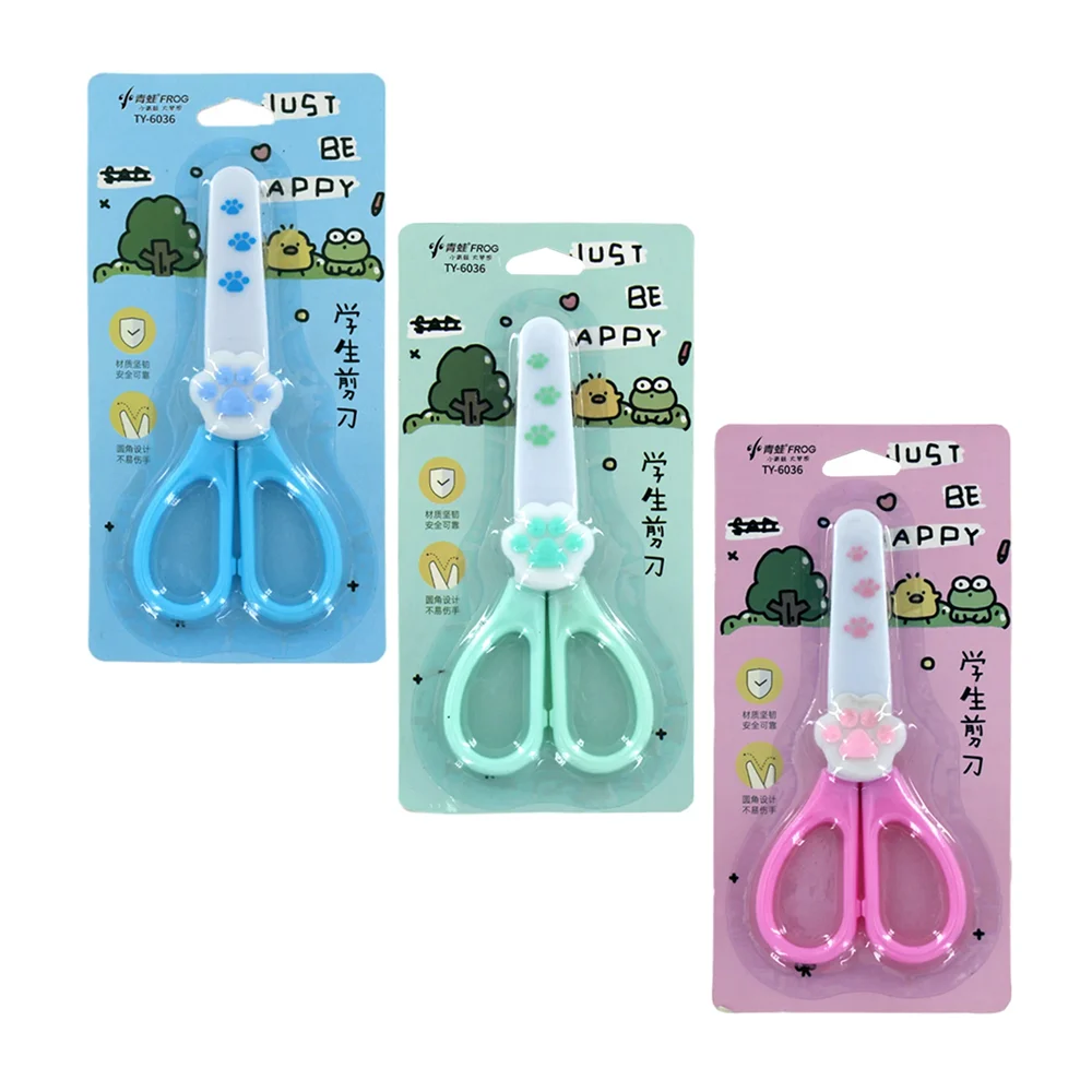 Tijeras infantiles con diseño de huellitas, variedad de colores / jus…