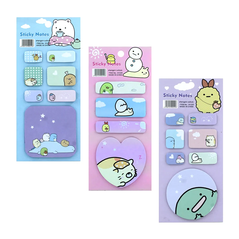 Planilla con 72 o 126 post it notas adhesivas diseño de animales, var…