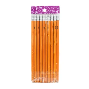 Paquete con 10 lápices de madera con goma borrador / x-97