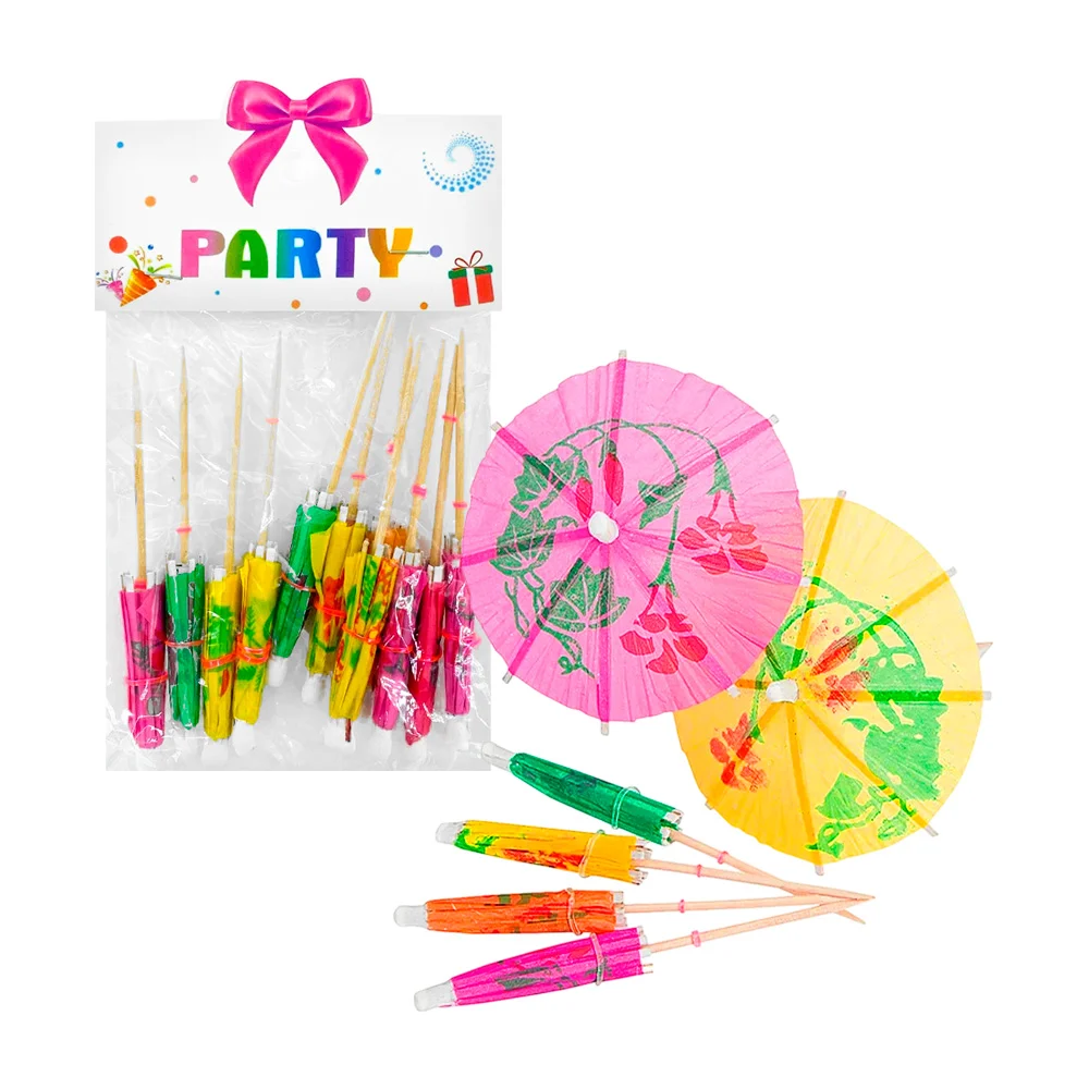 Paquete con 12 mini sombrillas party decorativas para bebidas, varied…