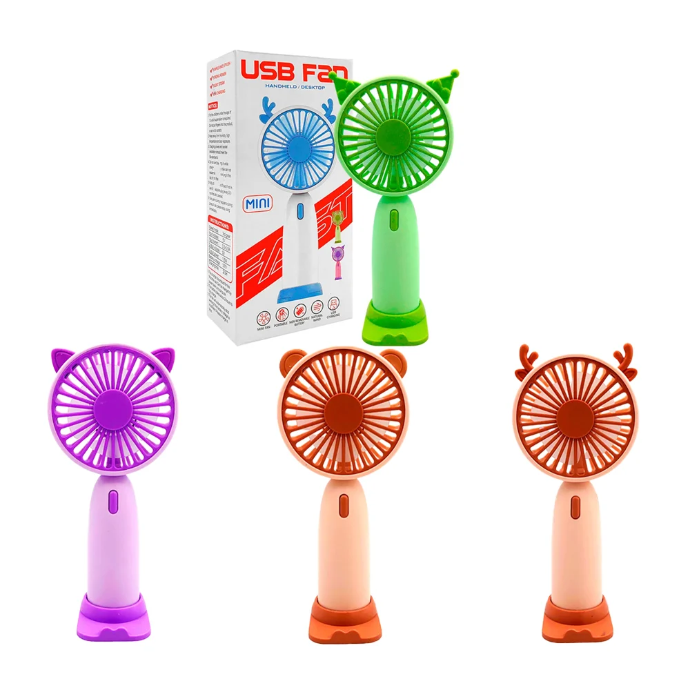Mini ventilador de mano recargable con decoración de orejas de animal…