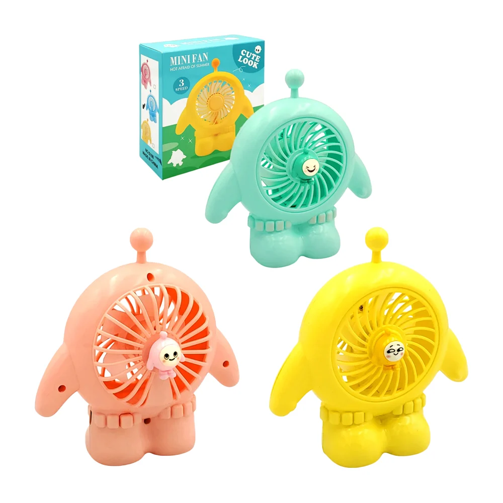 Ventilador pequeño en forma de monstruo recargable, con figura 3D dec…