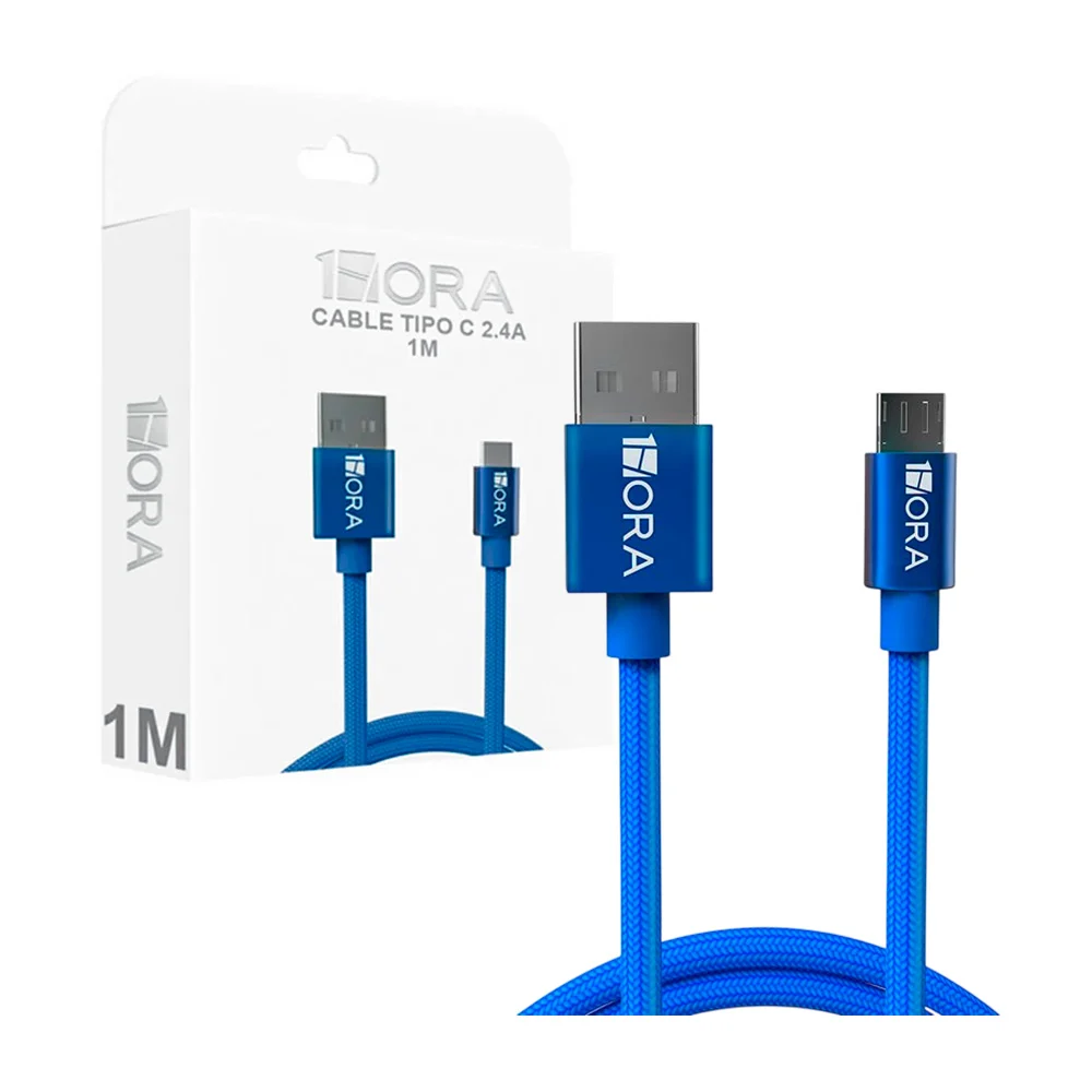 Cable de carga mallado 1hora con entrada usb 2.0 a usb tipo c de 1m /…