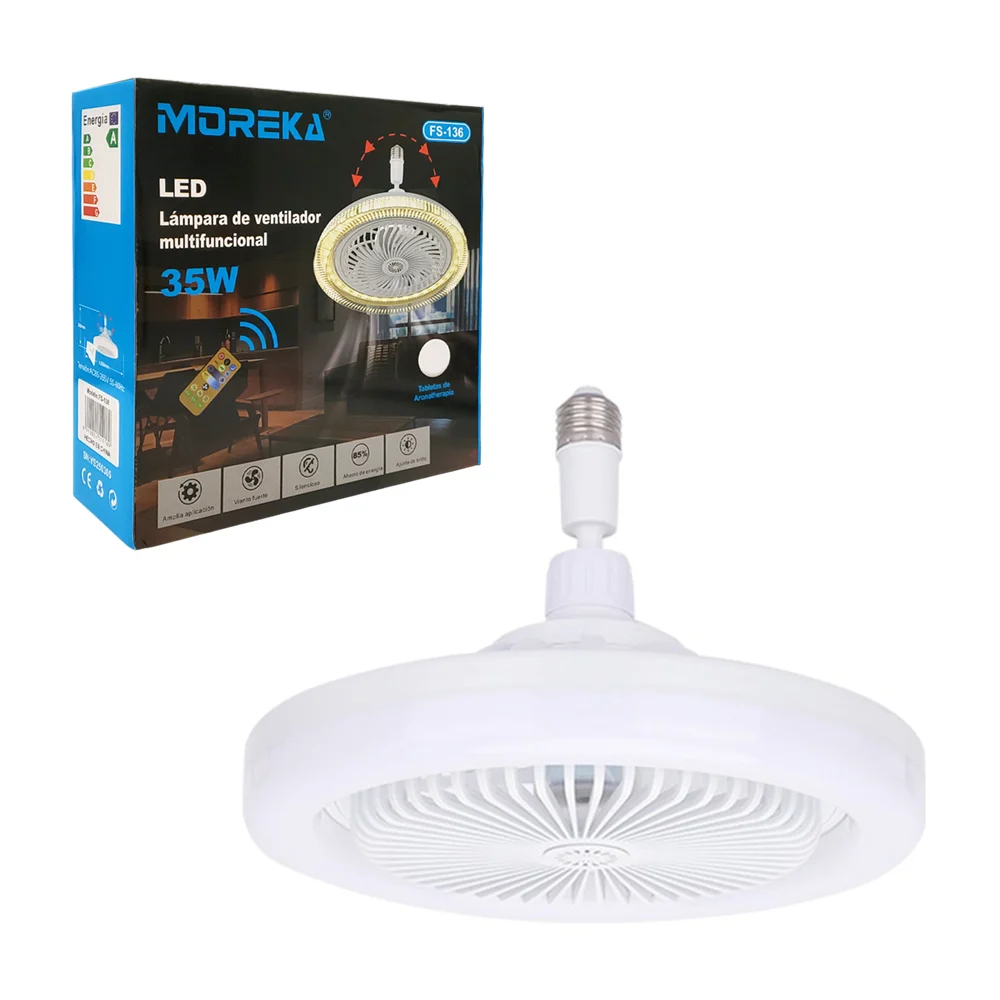Ventilador con lámpara led + control remoto, diferentes modos de luz …
