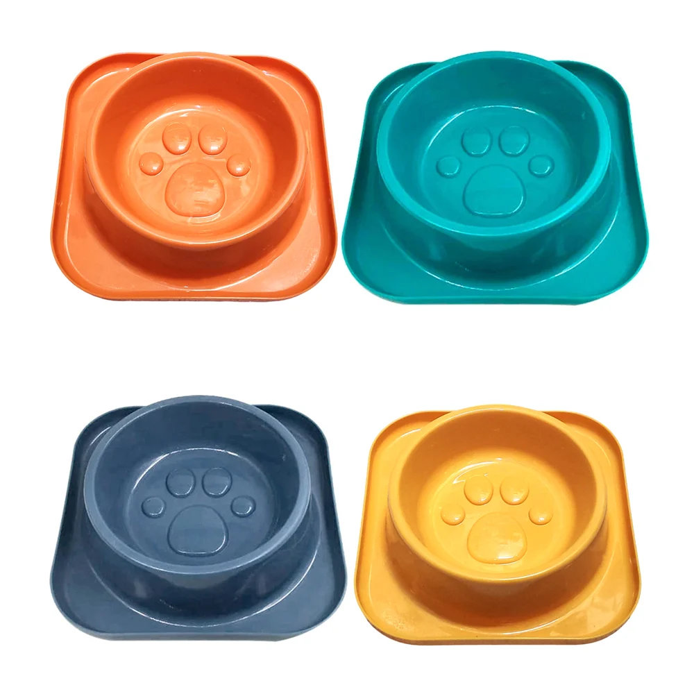 1pza Plato de plástico para mascotas con base cuadrada, variedad de c…