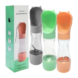 Botella para mascotas, con cuchara dispensadora y compartimiento de c…