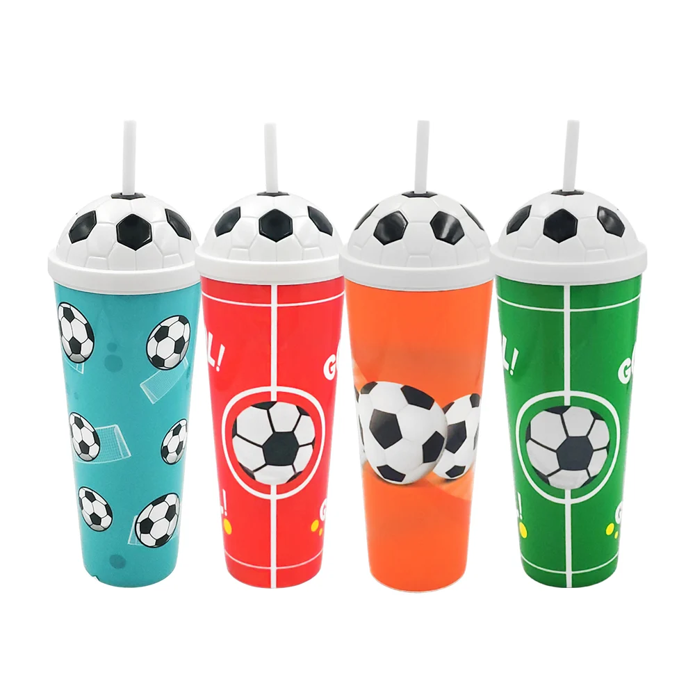 Vaso de plástico de 1l con tapa en forma de balón + popote, variedad …