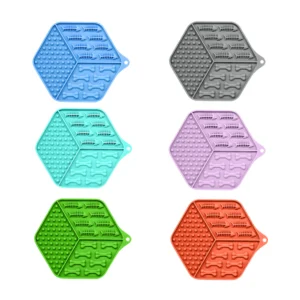 Plato hexagonal para mascotas con hiperactividad, con 3 diseños difer…
