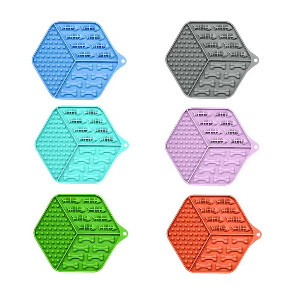 Plato hexagonal para mascotas con hiperactividad, con 3 diseños difer…