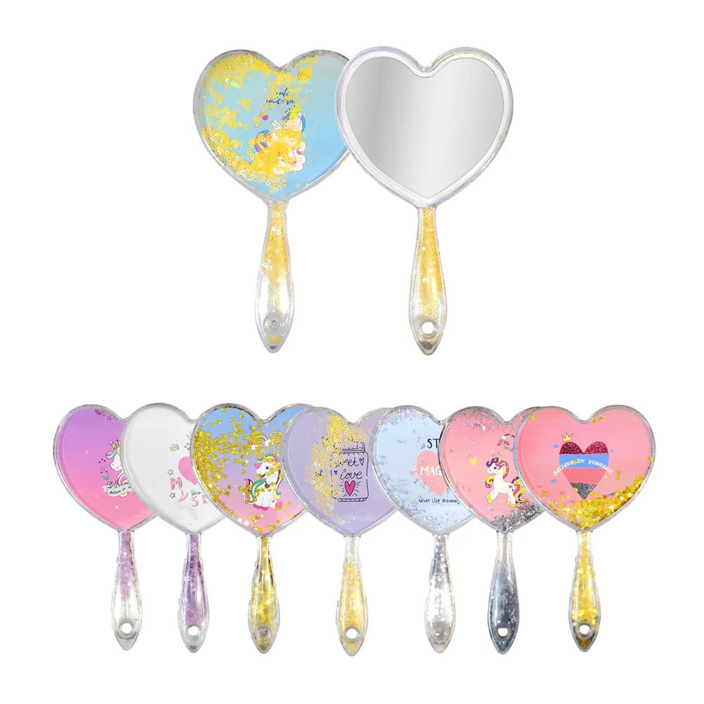 Espejo de mano en forma de corazón con encapsulado de figuras sz-32 /…