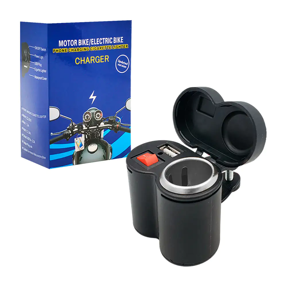 Cargador con puerto usb y tipo plug ajustable a motocicleta / motor b…