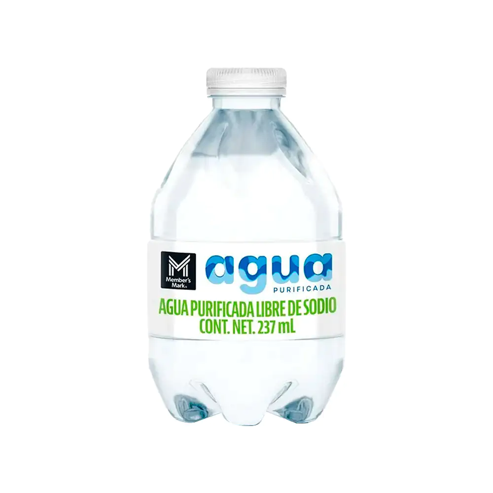 1pz botella de agua purificada libre de sodio 237ml / 013445