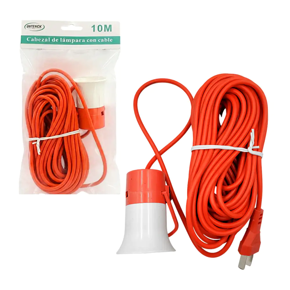 Socket con apagador + extensión de 10 metros, ontenck / 11594