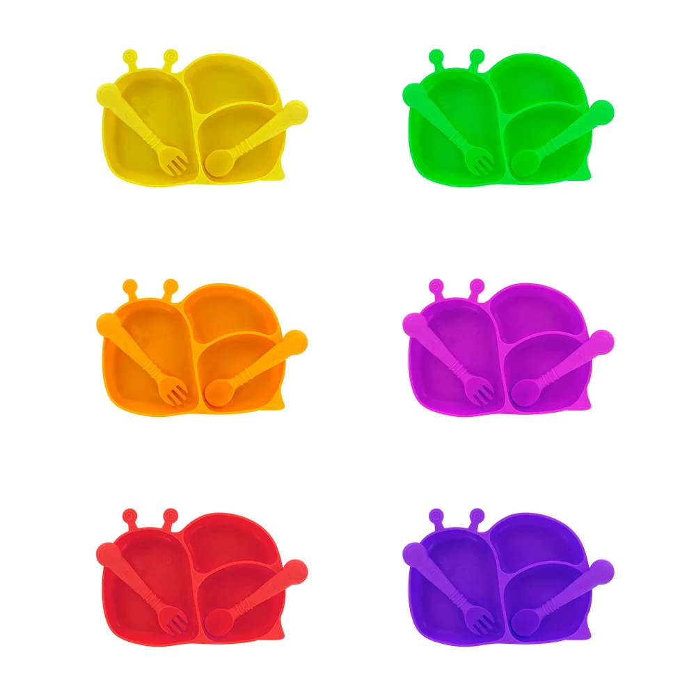 Plato entrenador en forma de animalito + 2 cubiertos de silicona para…