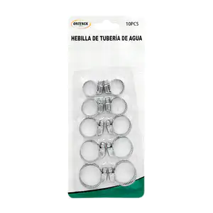 Blíster con 10 abrazaderas - cinchos de metal con tornillo, 5 medidas…