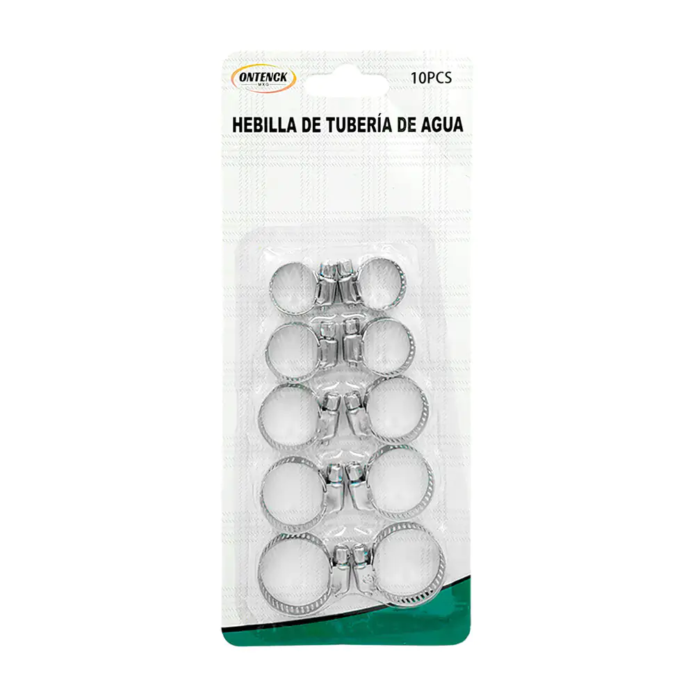 Blíster con 10 abrazaderas - cinchos de metal con tornillo, 5 medidas…