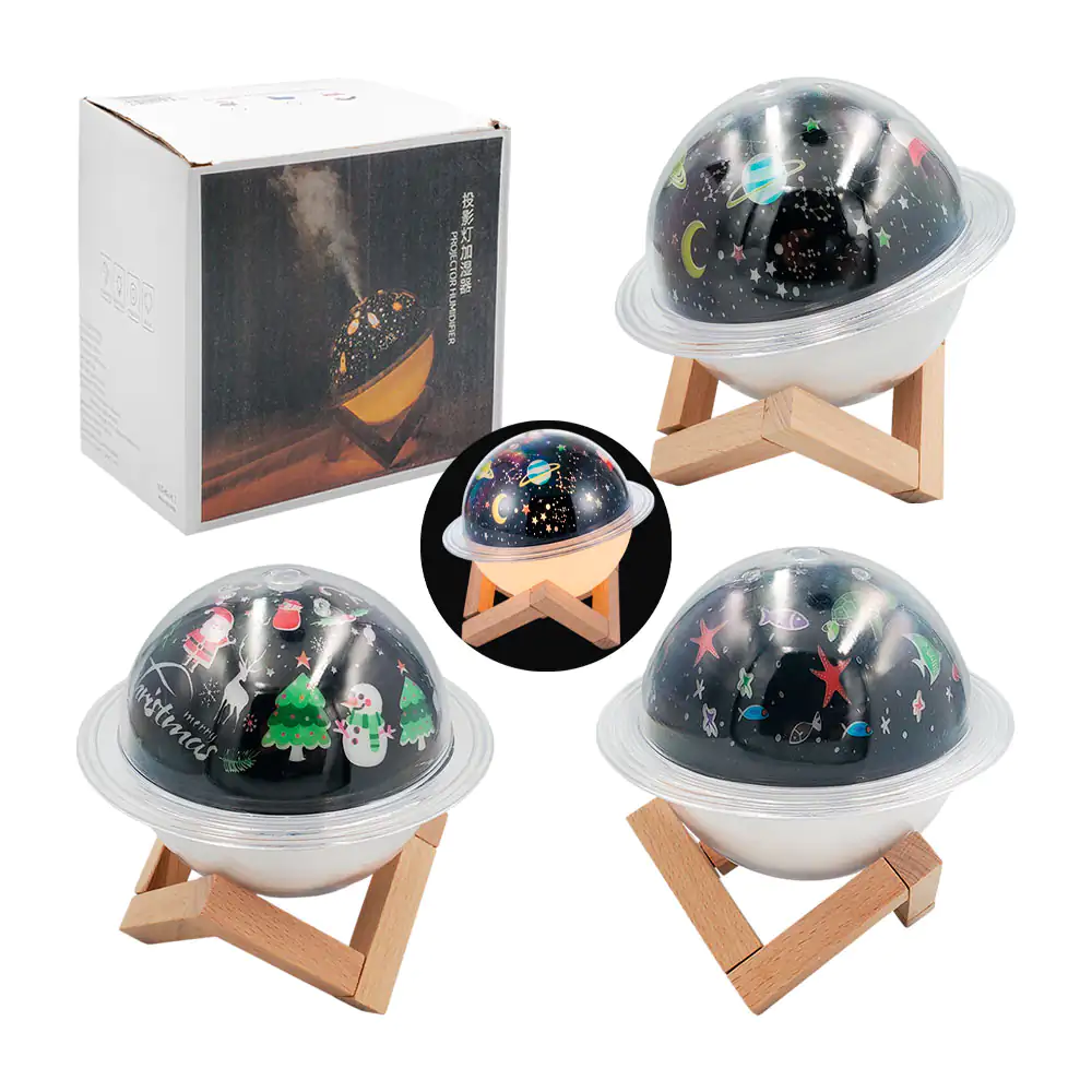Lámpara humidificador en forma de planeta con base y temática infanti…