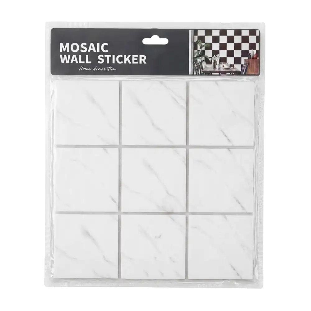 Papel tapiz autoadherible 30 x 30cm con estampado de mosaico blanco /…