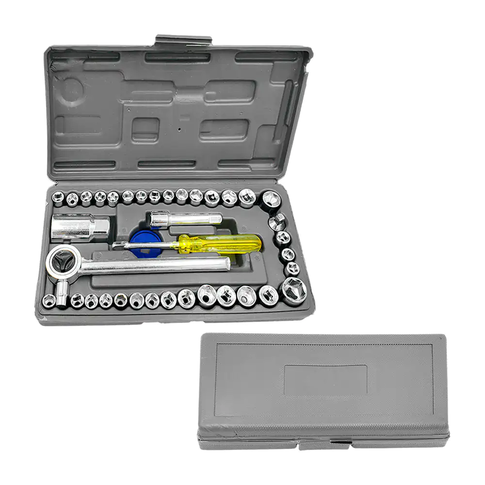 Estuche de herramienta con 40pz, desarmador, matraca y dados intercam…