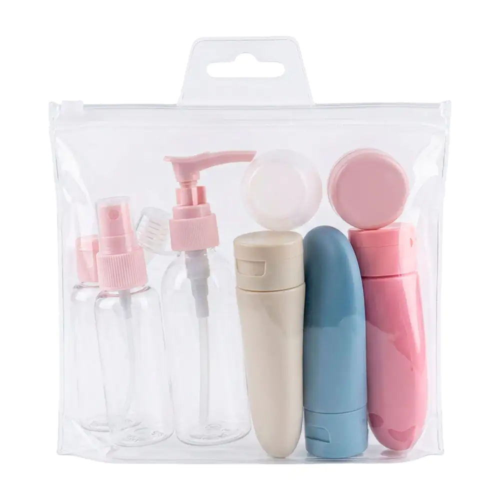 Set para viaje, 6 botellas dispensadoras, 2 mini frascos + embudo y p…