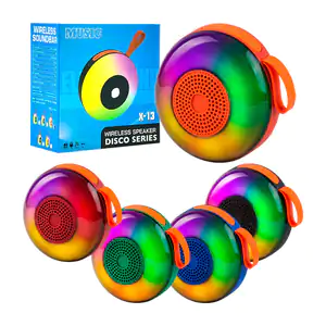 Bocina redonda portátil bluetooth con asa + luz rgb, variedad de colo…