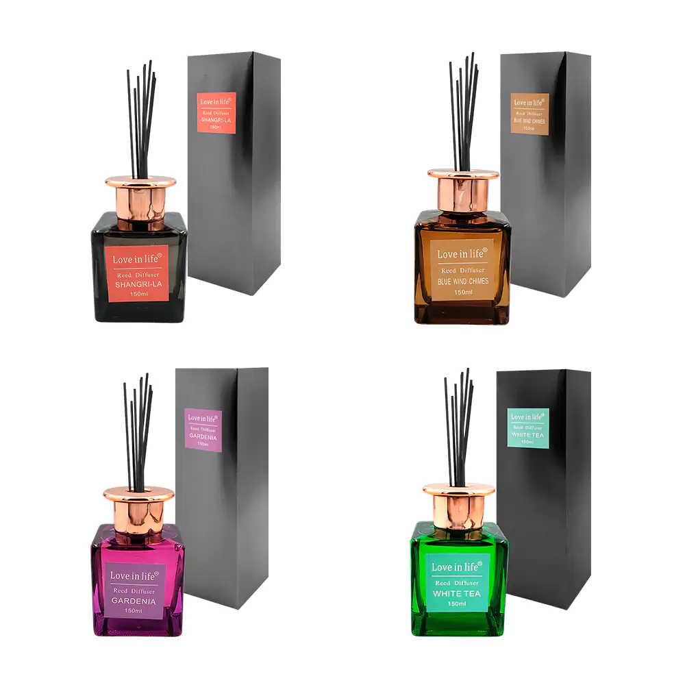 Aromatizante difusor de fragancia, frasco de vidrio + varillas, 150ml…