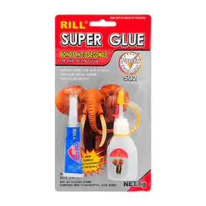 Blíster con 2 pegamentos de 3g en tipo gotero, super glue / 17965