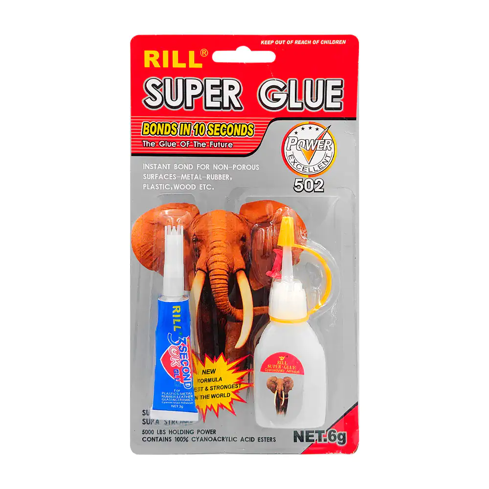 Blíster con 2 pegamentos de 3g en tipo gotero, super glue / 17965