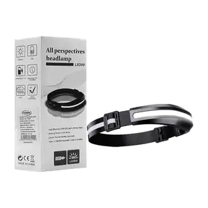 Lámpara linterna led con banda ajustable tipo minero, 2 modos de ilum…