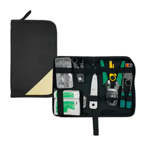 Kit de herramienta para cable red y telefonía, 8pz + estuche con cone…