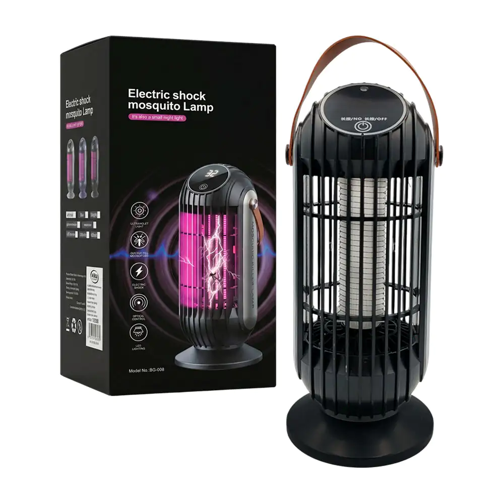 Lámpara eléctrica mata mosquitos de 25cm, luz led, botón touch, panel…