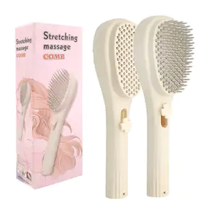 Cepillo masajeador ovalado retráctil para el cabello, palanca en form…